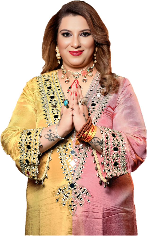 Astrologer Geetu Parmar greeting with folded hands